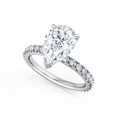 Pear Shape Diamond Solitaire Engagement Ring