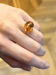 9k Yellow Gold Citrine & Diamond Cocktail Ring