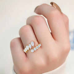 Round & Pear Lab Grown Diamond Wrap Ring