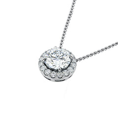 Round Diamond Halo Pendant