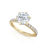 Round Brilliant Cut Natural Diamond Hidden Halo Engagement Ring