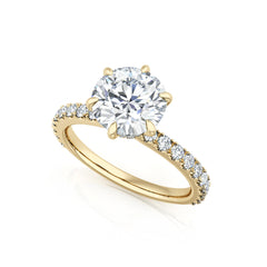 Round Brilliant Cut Natural Diamond Hidden Halo Engagement Ring