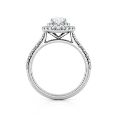Double Halo Oval Diamond Engagement Ring
