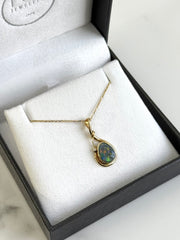 Australian Opal & Diamond Pendant