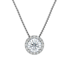 Round Diamond Halo Pendant