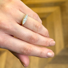 Yellow Gold Marquise Style Diamond Signet Ring