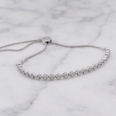 White Gold Extendable Diamond 'Clover' Bracelet