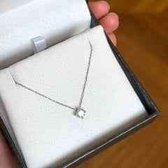 White Gold Lab Grown Diamond Solitaire Necklace