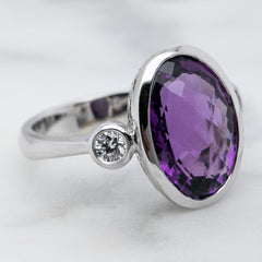 Amethyst & Diamond Cocktail Ring