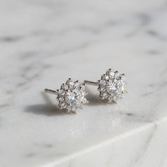 Round Diamond Celestial Cluster Earrings - 1.00ct