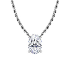 Oval Diamond Solitaire Pendant