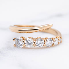 Yellow Gold & Lab Grown Diamond Split Band Ring