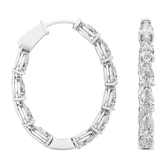 Pear Cut Lab Grown Diamond Hoop Earrings