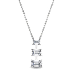 Emerald Cut Lab Grown Diamond Drop Pendant