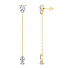 Pear & Marquise Lab Grown Diamond Drop Earrings