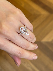 Rose Gold Pink Morganite & Diamond Cocktail Ring