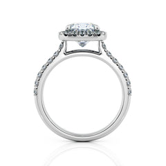 Cushion Cut Diamond Halo Engagement Ring