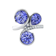 Tanzanite & Diamond Trilogy Ring