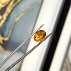 Oval Checkerboard Cut Orange Citrine - 8.22ct
