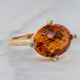 9k Yellow Gold Citrine & Diamond Cocktail Ring