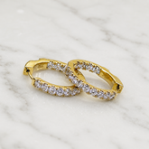 Yellow Gold Inside-Out Lab Grown Diamond Huggies