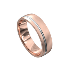 Men's Offset Grooved Wedding Ring