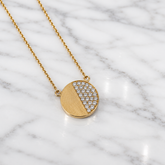 14k Yellow Gold Lab Diamond Medallion Necklace