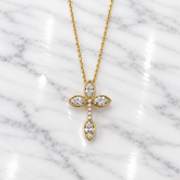 Marquise Lab Grown Diamond Cross With Chain