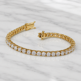 18k Yellow Gold Lab Grown Diamond Tennis Bracelet - 8.80ct