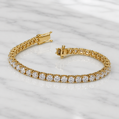 18k Yellow Gold Lab Grown Diamond Tennis Bracelet - 8.80ct