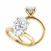 Oval Cut Lab Grown Diamond Engagement Ring with Hidden Halo