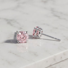 Pink Diamond Stud Earrings