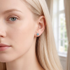 Blue Diamond Stud Earrings
