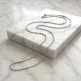 18k White Gold Cable Chain