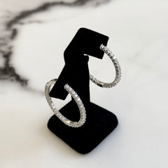 18k White Gold Lab Grown Diamond Hoop Earrings