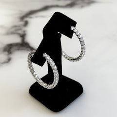 18k White Gold Lab Grown Diamond Hoop Earrings