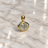 Yellow Gold East-West Bezel Set Oval Lab Diamond Pendant