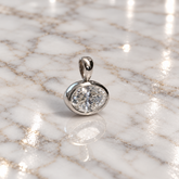 White Gold East-West Bezel Set Oval Lab Diamond Pendant