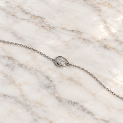 White Gold East-West Bezel Set Pear Lab Diamond Bracelet