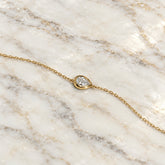 Yellow Gold East-West Bezel Set Pear Lab Diamond Bracelet