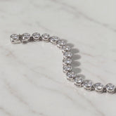 18k White Gold Lab Grown Bezel Set Diamond Tennis Bracelet