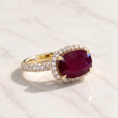 East-West Mozambique Ruby & Diamond Cocktail Ring