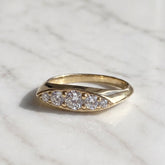 Yellow Gold Marquise Style Diamond Signet Ring