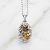 Chocolate & Cognac Diamond Pendant With Chain