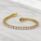 18k Yellow Gold Lab Grown Diamond Tennis Bracelet - 9.60ct