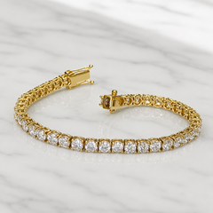 18k Yellow Gold Lab Grown Diamond Tennis Bracelet - 9.60ct