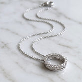 9k White Gold Diamond Eternity Pendant