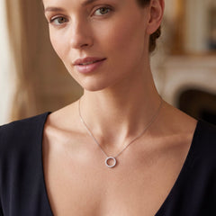 9k White Gold Diamond Eternity Pendant