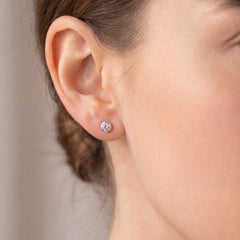 Lab Grown Pink Diamond Stud Earrings With Halo Jackets