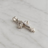 18k White Gold Solid Orthodox Cross With Crucifix